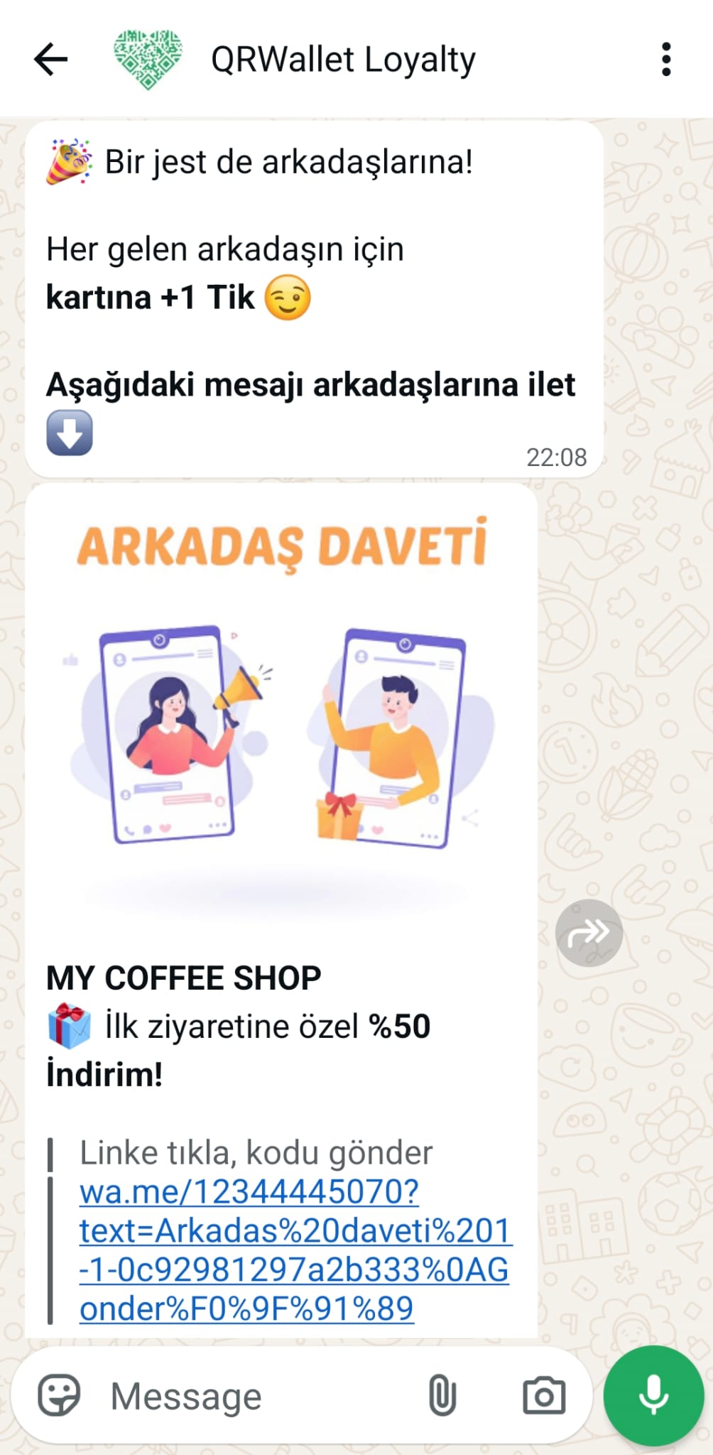 EmlakQR arkadaş daveti